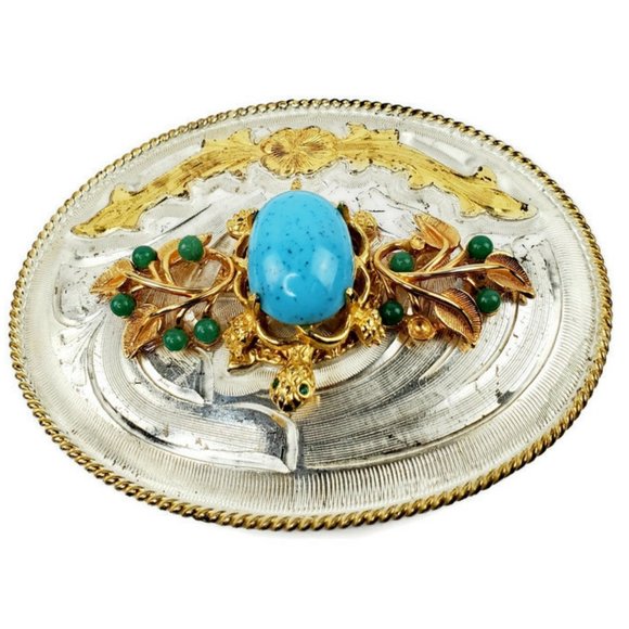 Baby Blue Torquoise Spiny Oyster Shell Buckle. - Picture 2 of 6